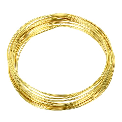 QUARKZMAN 14 Gauge Kupferdrähte für die Schmuckherstellung, 1 Rolle 5m Craft Anlaufbeständige Perlen-Drähte für die Schmuckherstellung DIY (Gold) von QUARKZMAN
