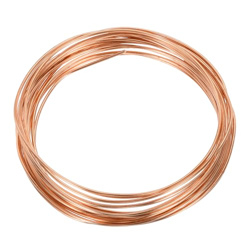 QUARKZMAN 14 Gauge Kupferdrähte für die Schmuckherstellung, 1 Rolle 5m Craft Anlaufbeständige Perlen-Drähte für die Schmuckherstellung DIY (Roségold) von QUARKZMAN