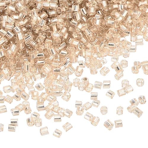 QUARKZMAN 1400 Stück Quetschperlen, 1,5x1,5mm Quetschröhrchen Tube Crimp Kupferrohr Crimp Perlen Perlen Abstandsperlen für Halsketten Armbänder Schmuckherstellung (Silber-Champagner) von QUARKZMAN