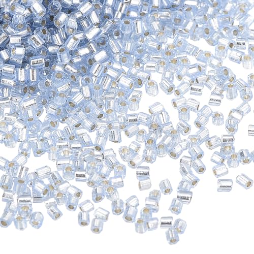 QUARKZMAN 1400 Stück Quetschperlen, 1,5x1,5mm Quetschröhrchen Tube Crimp Kupferrohr Crimp Perlen Perlen Abstandsperlen für Halsketten Armbänder Schmuckherstellung (Silber-Himmelblau) von QUARKZMAN