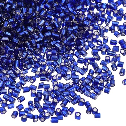 QUARKZMAN 1400 Stück Quetschperlen, 1,5x1,5mm Quetschröhrchen Tube Crimp Kupferrohr Crimp Perlen Perlen Abstandsperlen für Halsketten Armbänder Schmuckherstellung (Silber-Dunkelblau) von QUARKZMAN