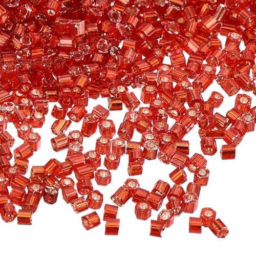 QUARKZMAN 1400 Stück Quetschperlen, 1,5x1,5mm Quetschröhrchen Tube Crimp Kupferrohr Crimp Perlen Perlen Abstandsperlen für Halsketten Armbänder Schmuckherstellung (Silber-Hellrot) von QUARKZMAN