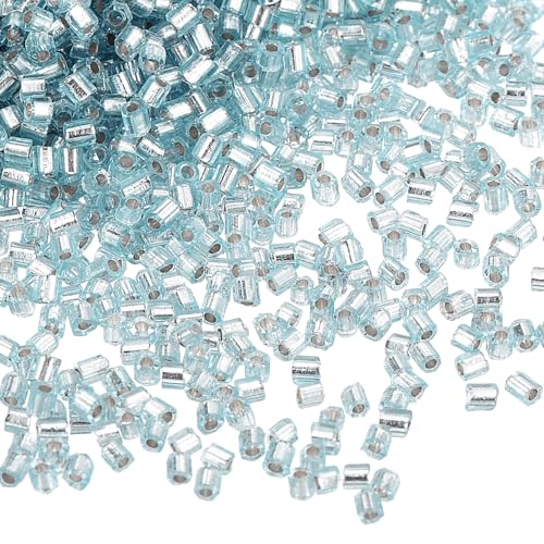 QUARKZMAN 1400 Stück Quetschperlen, 1,5x1,5mm Quetschröhrchen Tube Crimp Kupferrohr Crimp Perlen Perlen Abstandsperlen für Halsketten Armbänder Schmuckherstellung (Silber-Seeblau) von QUARKZMAN