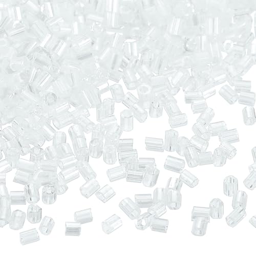 QUARKZMAN 1400 Stück Quetschperlen, 1,9x1,5mm Quetschröhrchen Tube Crimp Kupferrohr Crimp Perlen Perlen Abstandsperlen für Halsketten, Armbänder, Schmuckherstellung (Cremeweiß) von QUARKZMAN