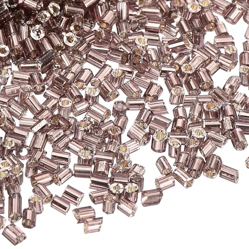 QUARKZMAN 1400 Stück Quetschperlen, 1,9x1,5mm Quetschröhrchen Tube Crimp Kupferrohr Crimp Perlen Perlen Abstandsperlen für Halsketten, Armbänder, Schmuckherstellung (Silber-Lila) von QUARKZMAN