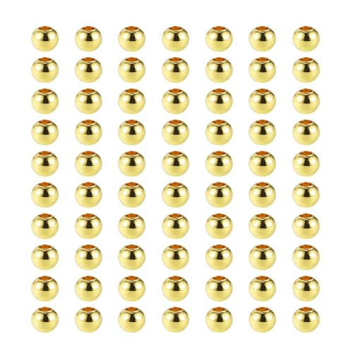 QUARKZMAN 14K Rondelle Perlen OD 2,5 mm ID 1 mm Hellgold plattiert Gold Messing Runde Metallperlen Glatt Perlen für DIY Schmuckherstellung 300 Stück QUARKZMAN 14K Rondelle Perlen OD 2,5 mm ID 1 mm Hellgold plattiert Gold Messing Runde Metallperlen Glatt Perlen für DIY Schmuckherstellung 300 Stück von QUARKZMAN