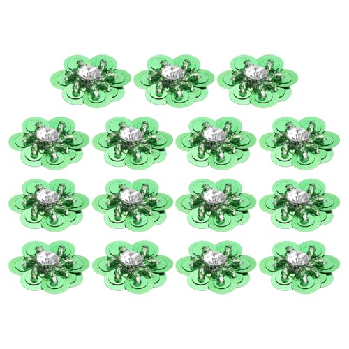 QUARKZMAN 15 Stück Pailletten Perlen Blumen Patches, 25mm Handgemachte Paillette Kristall Applikation Nähen Perlen Blumen Applikation für Kleid Taschen Stirnband Dekor, Grün QUARKZMAN 15 Stück Pailletten Perlen Blumen Patches, 25mm Handgemachte Paillette Kristall Applikation Nähen Perlen Blumen Applikation für Kleid Taschen Stirnband Dekor, Grün von QUARKZMAN