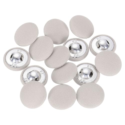 QUARKZMAN 15 Stück Stoffbezogene Knöpfe, 20mm 32L Metall Schäkel Runde Nähknöpfe Stoff Bedeckter Knopf für Mantel Kleid Pullover Hüte Handwerk Herstellung, Beige von QUARKZMAN