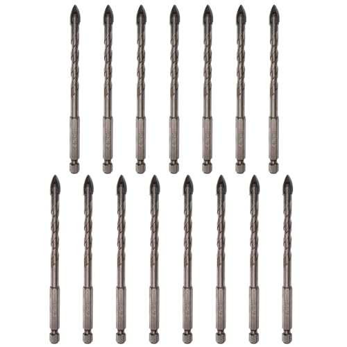 QUARKZMAN 15 Stück Titan-Mauerbohrer, 8mm Betonbohrer Keramikfliesenbohrer mit 1/4" Sechskantschaft 116mm Länge für Keramikfliesen Marmor Spiegel Glas Beton Ziegel Kunststoff Holz QUARKZMAN 15 Stück Titan-Mauerbohrer, 8mm Betonbohrer Keramikfliesenbohrer mit 1/4" Sechskantschaft 116mm Länge für Keramikfliesen Marmor Spiegel Glas Beton Ziegel Kunststoff Holz von QUARKZMAN