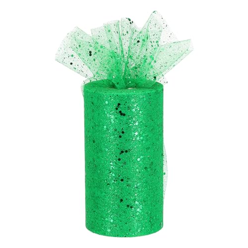 QUARKZMAN 15.2 cm breit, 50 Yards, Pailletten-Tüllband, Rollen, glitzernder, glitzernder Netzstoff für Tutu-Rock, Nähen, Weihnachten, Hochzeitsgeschenk, Grün QUARKZMAN 15.2 cm breit, 50 Yards, Pailletten-Tüllband, Rollen, glitzernder, glitzernder Netzstoff für Tutu-Rock, Nähen, Weihnachten, Hochzeitsgeschenk, Grün von QUARKZMAN