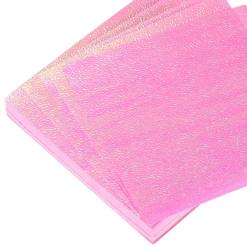 QUARKZMAN 150 Blatt Glitzer Origami Papier 6x6 Zoll Glänzend Funkelndes Quadratisches Falt Papier 15x15cm Irisierendes Papier für DIY Kunst, Handwerk Dekor, Hellrosa von QUARKZMAN