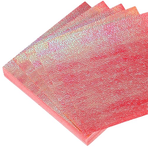 QUARKZMAN 150 Blatt Glitzer Origami Papier 6x6 Zoll Glänzend Funkelndes Quadratisches Falt Papier 15x15cm Irisierendes Papier für DIY Kunst, Handwerk Dekor, Rot von QUARKZMAN