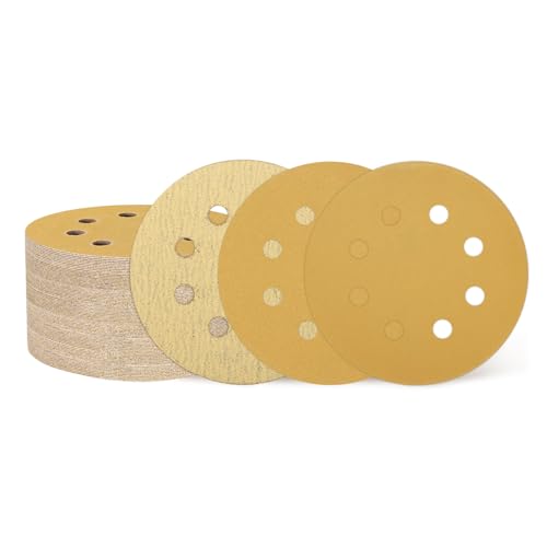 QUARKZMAN 150 Stück 125mm 5 Zoll Schleifscheibe 8 Loch 120/150/220 Körnung Klett-Schleifpapier Exzenterschleifer Pads für Holzbearbeitung Automobil Metall, Gold QUARKZMAN 150 Stück 125mm 5 Zoll Schleifscheibe 8 Loch 120/150/220 Körnung Klett-Schleifpapier Exzenterschleifer Pads für Holzbearbeitung Automobil Metall, Gold von QUARKZMAN