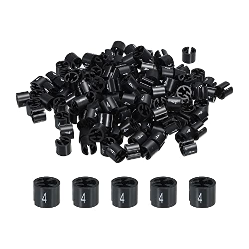 QUARKZMAN 150 Stück Größenreiter (4), 13 * 9mm Schwarz Hintergrund mit Weiß Schrift, Kleiderbügel-Marker, Größen Etiketten, für Drahtbügel, Kleiderbügel von QUARKZMAN
