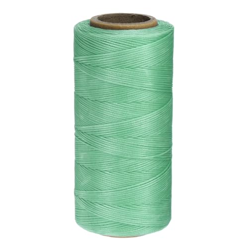 QUARKZMAN 150D 0,8 mm Flaches Gewachstes Garn 284 Yards Polyester Leder Nähen Gewachstes Faden Hand Nähen Gewachstes Seil für Leder Nähen Buchbinden DIY Handwerk Himmelblau von QUARKZMAN