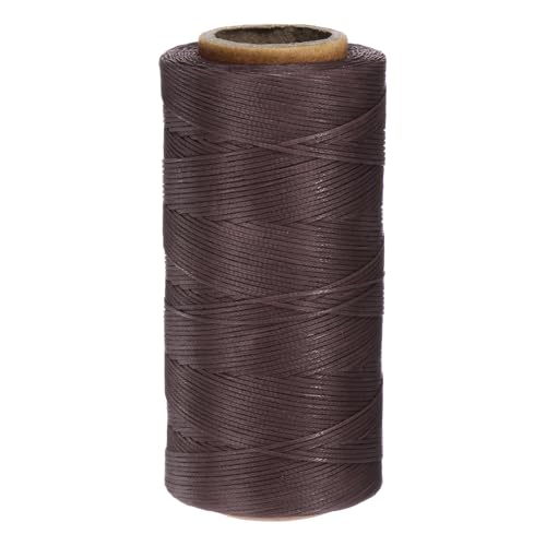 QUARKZMAN 150D 0,8 mm Flaches Gewachstes Garn 284 Yards Polyester Leder Nähen Gewachstes Faden Hand Nähen Gewachstes Seil für Leder Nähen Buchbinden DIY Handwerk Rosenholz Farbe von QUARKZMAN