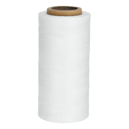 QUARKZMAN 150D 0,8 mm Flaches Gewachstes Garn 284 Yards Polyester Leder Nähen Gewachstes Faden Hand Nähen Gewachstes Seil für Leder Nähen Buchbinden DIY Handwerk Weiß QUARKZMAN 150D 0,8 mm Flaches Gewachstes Garn 284 Yards Polyester Leder Nähen Gewachstes Faden Hand Nähen Gewachstes Seil für Leder Nähen Buchbinden DIY Handwerk Weiß von QUARKZMAN