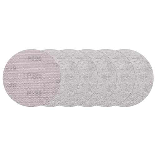 QUARKZMAN 150mm Mesh Schleifscheibe, 100 Stück 220 Körnung Staubfreies Trockenbauschleifpapier Klett-Schleifpads für Trockenbau Spachtelboden von QUARKZMAN