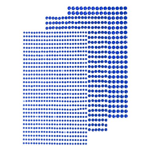 QUARKZMAN 1532 Stück 3 Blätter Strasssteine 3/4/5 mm Selbstklebende Strasssteine Glitzersticker für DIY-Dekoration Basteln, Dunkelblau von QUARKZMAN