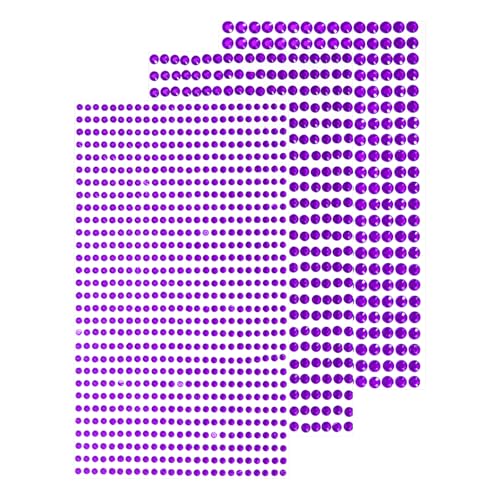 QUARKZMAN 1532 Stück 3 Blätter Strasssteine 3/4/5 mm Selbstklebende Strasssteine Glitzersticker für DIY-Dekoration Basteln, Dunkelviolett von QUARKZMAN