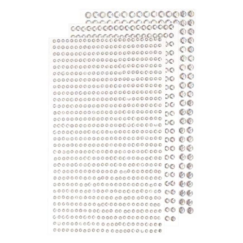 QUARKZMAN 1532 Stück 3 Blätter Strasssteine 3/4/5 mm Selbstklebende Strasssteine Glitzersticker für DIY-Dekoration Basteln, Klar Weiß QUARKZMAN 1532 Stück 3 Blätter Strasssteine 3/4/5 mm Selbstklebende Strasssteine Glitzersticker für DIY-Dekoration Basteln, Klar Weiß von QUARKZMAN