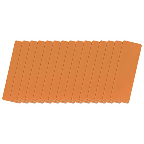 QUARKZMAN 15Stk 45x15x0.3mm Aluminium Leere Etiketten Rechteck Gravur Rohlinge Karte mit 2 Loch für Maschinen Namensschild Heimwerker Etikett Anhänger (Kupfer Ton) von QUARKZMAN