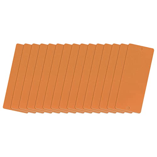 QUARKZMAN 15Stk 50x22x0.3mm Aluminium Leere Etiketten Rechteck Gravur Rohlinge Karte mit 2 Loch für Maschinen Namensschild Heimwerker Etikett Anhänger (Kupfer Ton) von QUARKZMAN