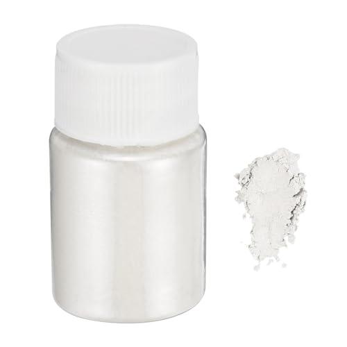 QUARKZMAN 15g/0.5oz Mica Pulver Natürliche Harz Epoxid Pigmentpulver für Gießharz, Autolack, DIY Kunst und Handwerk, Perlweiß von QUARKZMAN