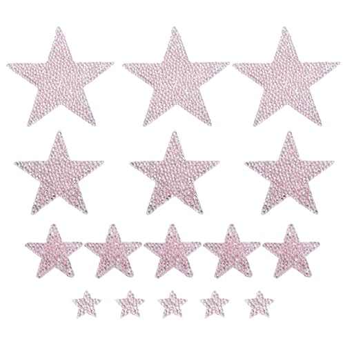 QUARKZMAN 16 Stück Bügelflicken Stern Strass Applikationen Glitzer bestickte Aufnäher Pink Bügeln auf Strasssteine für Kleidung DIY Handwerk Tasche Hut Hosen in 4 Größen QUARKZMAN 16 Stück Bügelflicken Stern Strass Applikationen Glitzer bestickte Aufnäher Pink Bügeln auf Strasssteine für Kleidung DIY Handwerk Tasche Hut Hosen in 4 Größen von QUARKZMAN