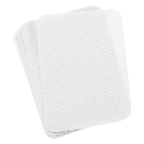 QUARKZMAN 16 Stück Kleider-Flicken zum Aufbügeln zur Stoffreparatur, Bügelflicken Aufbügelbare Flicken 105 x 75 mm für Jean, Kleidung, Hosen, Taschen, Dekoration (Weiß) von QUARKZMAN