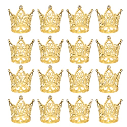 QUARKZMAN 16 Stück Mini Kronen Kuchenaufsätze, Legierung Königin Prinzessin Kleine Goldkrone Tiara Cupcake Herzförmig mit Perlen Strass für Geburtstagskuchen Dekor, Kleine Herzkrone QUARKZMAN 16 Stück Mini Kronen Kuchenaufsätze, Legierung Königin Prinzessin Kleine Goldkrone Tiara Cupcake Herzförmig mit Perlen Strass für Geburtstagskuchen Dekor, Kleine Herzkrone von QUARKZMAN