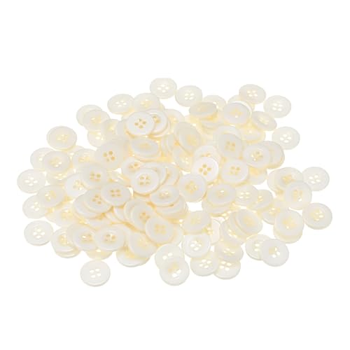 QUARKZMAN 160 Stück Knöpfe 15mm Bastelknöpfe Beige Nähknöpfe Harz Rund Flach 4-Loch Kunststoffknöpfe für Nähen DIY Handwerk Scrapbooking Dekorieren Kleidung Mänteln Blusen Hemden von QUARKZMAN