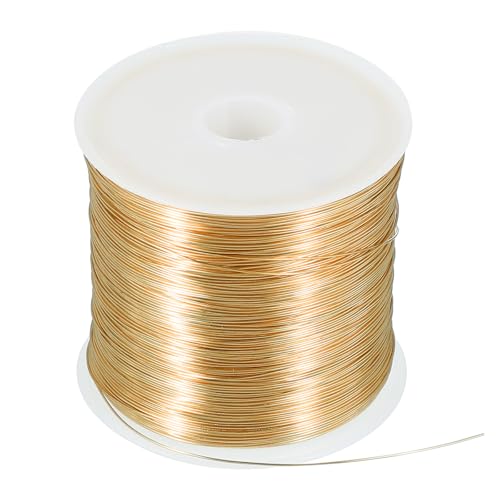 QUARKZMAN 164 Ft 26 Gauge Schmuckdraht Basteldraht für Schmuckherstellung 50M/0,4mm Blankes Kupfer Basteldraht für Halskette Armband Schmuckzubehör, Hellgold von QUARKZMAN