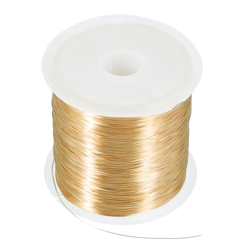 QUARKZMAN 164 Ft 28 Gauge Schmuckdraht Basteldraht für Schmuckherstellung 50M/0.3 mm Blankes Kupfer Basteldraht für Halskette Armband Schmuckzubehör, Hellgold von QUARKZMAN