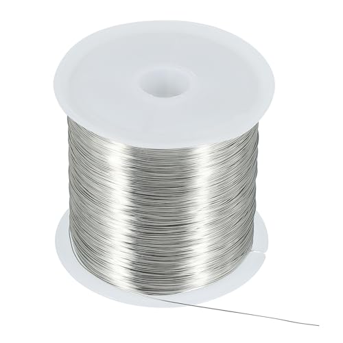 QUARKZMAN 164 Ft 28 Gauge Schmuckdraht Basteldraht für Schmuckherstellung 50M/0.3 mm Blankes Kupfer Basteldraht für Halskette Armband Schmuckzubehör, Silber von QUARKZMAN