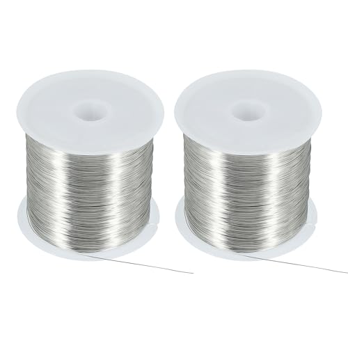 QUARKZMAN 164 Fuß 28 Gauge Schmuckdraht Perlen Draht für Schmuckherstellung 50M/0,3 mm Blanker Kupferhandwerksperlen Draht für Halskette Armband Perlenbedarf, Silber Packung mit 2 QUARKZMAN 164 Fuß 28 Gauge Schmuckdraht Perlen Draht für Schmuckherstellung 50M/0,3 mm Blanker Kupferhandwerksperlen Draht für Halskette Armband Perlenbedarf, Silber Packung mit 2 von QUARKZMAN