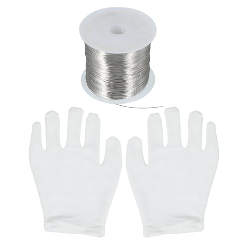 QUARKZMAN 171Ft 24 Gauge Schmuckdraht Basteldraht für Schmuckherstellung 52M/0.5mm Blankes Kupfer Basteldraht für Halskette Armband Schmuckzubehör, Silber von QUARKZMAN