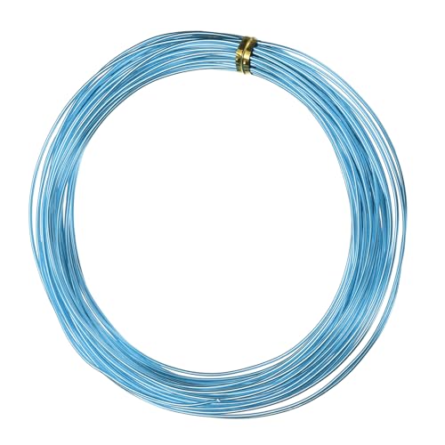 QUARKZMAN 18 Gauge 1mm Aluminiumdraht, 32,8 Ft(10m) Biegsamer Metall Draht Schmuck Basteldraht Perlen Armaturendraht für DIY Basteln Kränze Modellieren Florale Bonsai-Bäume, Hellblau von QUARKZMAN