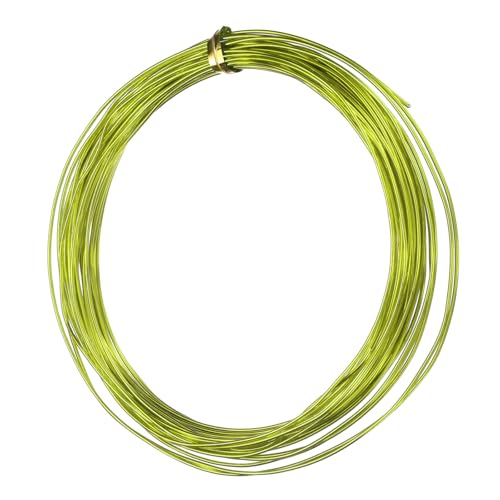 QUARKZMAN 18 Gauge 1mm Aluminiumdraht, 32,8 Fuß (10m) Biegsamer Metalldraht Schmuckdraht Perlen Armaturendraht für DIY Handwerk Kränze Skulpturen Florale Bonsai-Bäume, Limettengrün von QUARKZMAN