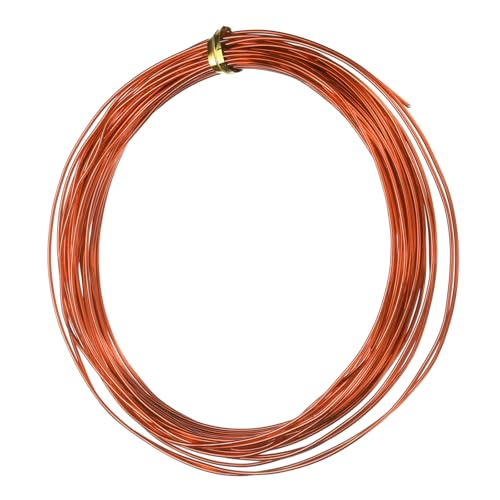 QUARKZMAN 18 Gauge 1mm Aluminiumdraht, 32,8 Fuß (10m) Biegsamer Metalldraht Schmuckdraht Perlen Armaturendraht für DIY Handwerk Kränze Skulpturen Florale Bonsai-Bäume, Orange von QUARKZMAN