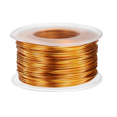 QUARKZMAN 18 Gauge Aluminium Basteldraht 1,0 mm 98,5 ft Flexibler Biegsamer Eloxiert Metall Schmuck Modellierdraht für Schmuckherstellung Modellbau DIY, Goldton von QUARKZMAN