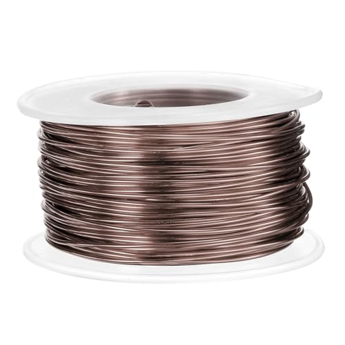 QUARKZMAN 18 Gauge Basteldraht Aluminiumdraht 1,0mm x 30m (D x L) Flexibler Biegsamer Aludraht Metall Schmuckdraht Blumendraht für Schmuckherstellung Modellieren Basteln DIY, Braun von QUARKZMAN
