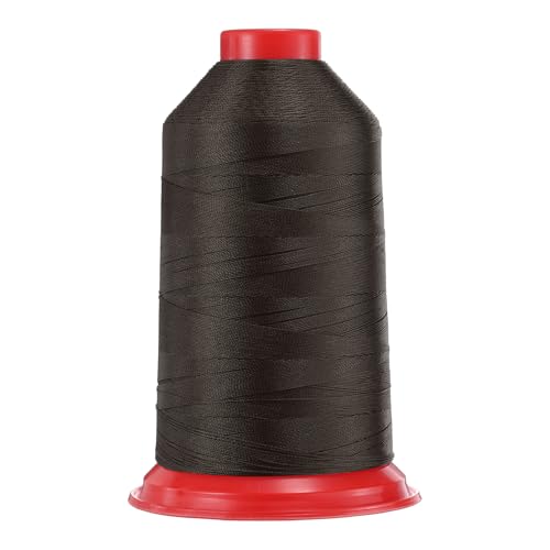 QUARKZMAN 1968 Yards Bonded Nylon Nähgarn Größe 280D/3 Nähen-Schweres Duty Nylon Polstergarn Outdoor-Garn für Leder Jeans und Webhandwerk Maschine DIY Schokoladenbraun von QUARKZMAN