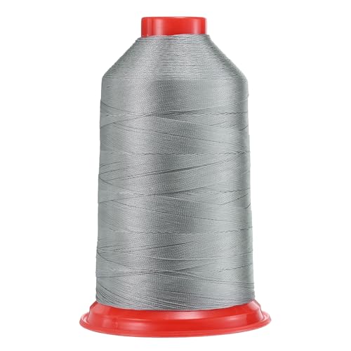 QUARKZMAN 1968 Yards Bonded Nylon Nähgarn Größe 280D/3 Nähen-Schweres Duty Nylon Polstergarn Outdoor-Garn für Leder Jeans und Webhandwerk Maschine DIY Silbergrau von QUARKZMAN