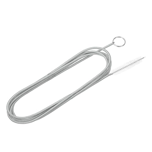 QUARKZMAN 1Stk Ac Abfluss Leitung Reiniger Werkzeug Bürste 78.7" Lange Abfluss Bürste Flexible Zufuhr Schlauch Bürste Kühlschrank Auto für Stroh Schlauch Rohr (Edelstahl Weiß) von QUARKZMAN