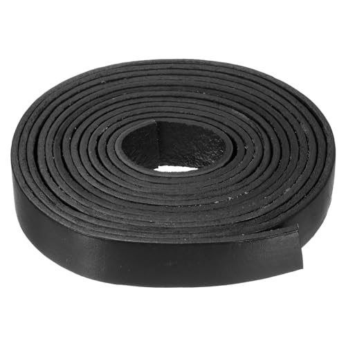 QUARKZMAN 2,2 Yard Lederschnur 2 Meter 15mm Flaches Lederband, Lederstreifen 2mm Dicke Lederriemen Lederbänder für DIY Handwerk Herstellung Armbänder Schnürsenkel Geldbörsenriemen (Schwarz) von QUARKZMAN