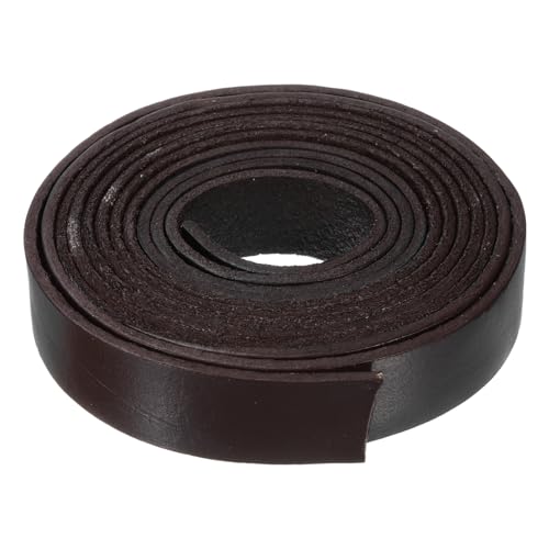 QUARKZMAN 2,2 Yard Lederschnur 2 Meter 20mm Flaches Lederband, Lederstreifen 2mm Dicke Lederriemen Lederbänder für DIY Handwerk Herstellung Armbänder Schnürsenkel Geldbörsenriemen (Kaffee) von QUARKZMAN