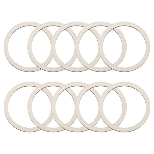 QUARKZMAN 2,4 Zoll Unvollendete Holzringe Natürliche Holzringe Kreis Flache Runde Form Ornamente Holzscheiben für Rahmen, DIY Bastelprojekte, Malerei, Wohnkultur, 100 Stück von QUARKZMAN