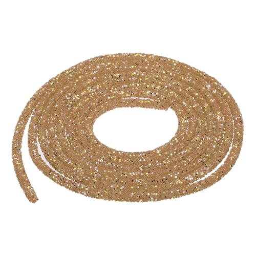 QUARKZMAN 2,5 Yard 7mm 0,28 Zoll Glitzer Pailletten Seil Pailletten Strass Schlauch Kordel für DIY Hochzeitskleider Kostüm Kleidung Schuhe Schmuck Accessoire Dunkelbraun von QUARKZMAN