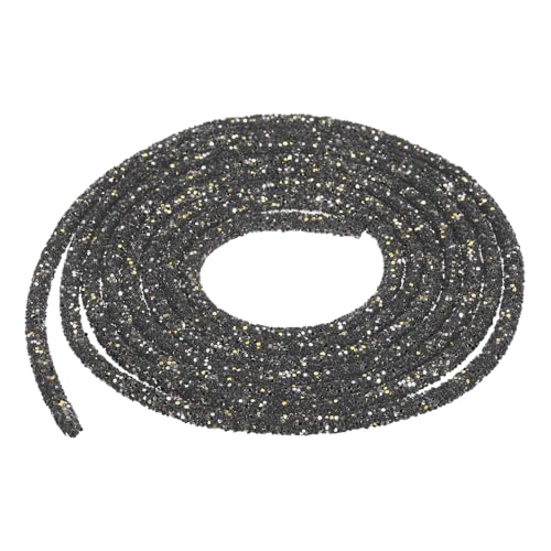 QUARKZMAN 2,5 Yard 7mm 0,28 Zoll Glitzer Pailletten Seil Pailletten Strass Schlauch Kordel für DIY Hochzeitskleider Kostüm Kleidung Schuhe Schmuck Accessoire Grau von QUARKZMAN